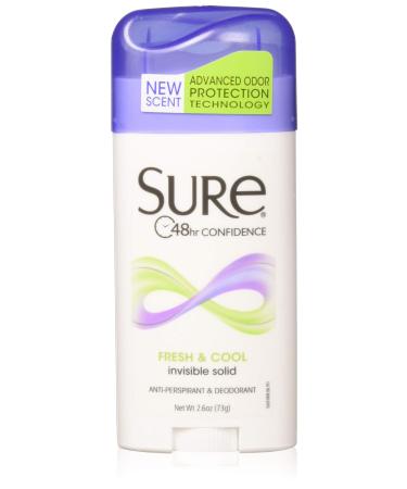Sure Anti-Perspirant & Deodorant Invisible Solid Fresh & Cool 2.60 oz (Pack of 6) Fresh 2.60 Ounce (Pack of 6) - Buy Online on GoSupps.com