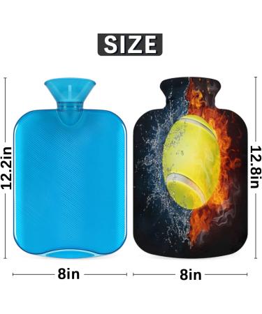Cozy Tennis Heat Bottle with Fluffy Cover - 2L Capacity Hot Water Bottle for Kids & Adults | Pain Relief & Warm Nights - Buy Online on GoSupps.com
