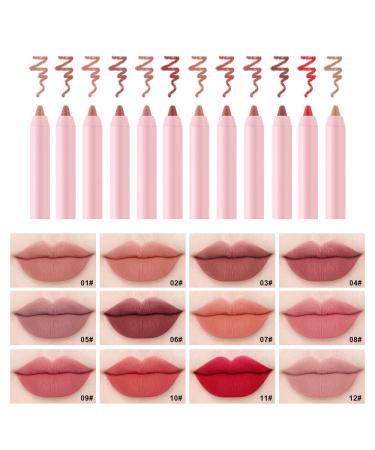 IYARKAI Matte Lip Liner Pencil Set - 12 Colors | Smudge-proof, Waterproof, Long Lasting | Ideal for Daily, Travel, Party, Work - Buy Online on GoSupps.com