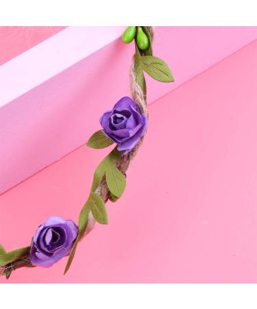 Buy Minkissy Adjustable Lavender Flower Crown & Hair Clamp | 2-Piece Floral Diadem for Brides & Special Occasions - International Shipping Available - Buy Online on GoSupps.com