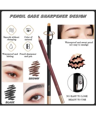 10 Pack Liquid Eyeliner Stamp Set | Waterproof Smudgeproof Long Lasting Pen | 8 Eyeliner Stamps, 2 Eyebrow Pencils | Variety of Designs - Buy Online on GoSupps.com