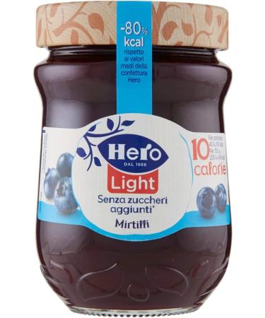 Hero Light Mirtilli Spread - Blueberries Italy 280g (Pack of 6)