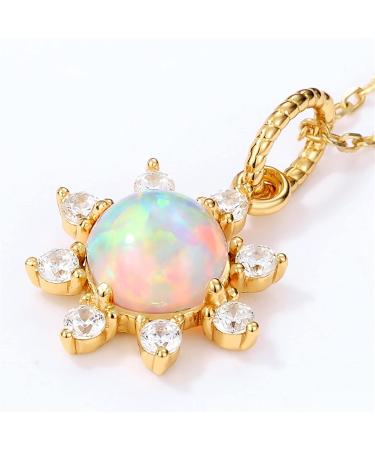 WIPPWER Necklace Sterling Silver Women's Pendant Opal White Zircon Sun Necklace Exquisite and Elegant Jewelry Elegant Jewelry - Buy Online on GoSupps.com