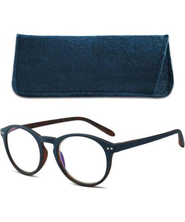 Vevesmundo Anti Blue Light Reading Glasses for Men & Women - Retro Full-Rim Visual Aid with Spring Hinges & 2.0x Blue Light Filter - Buy Online on GoSupps.com