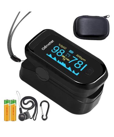 TYNDALL Pulse Oximeter Fingertip 4 Data Pulse Oximeter with Respiration Respiratory Rate Monitor Oximetry for Sports Aviation Use Only (Black)