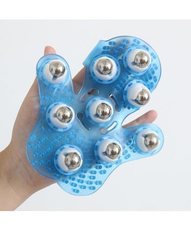 Roysmart Palm Shaped Massage Glove - 9 Roller Ball Stress Relief Massager for Body (Blue) - Buy Internationally - Buy Online on GoSupps.com