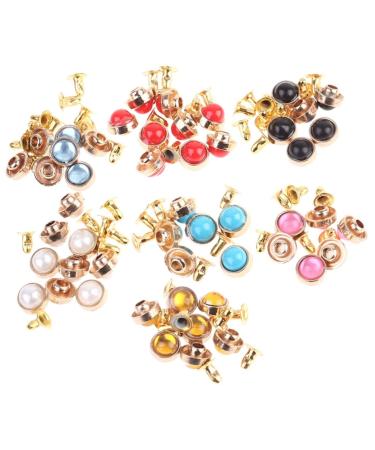 NUOBESTY 70pcs Rivets DIY Unhandled Color for Watchband Each Rivet Semicircular Seven Leatherware Alloy