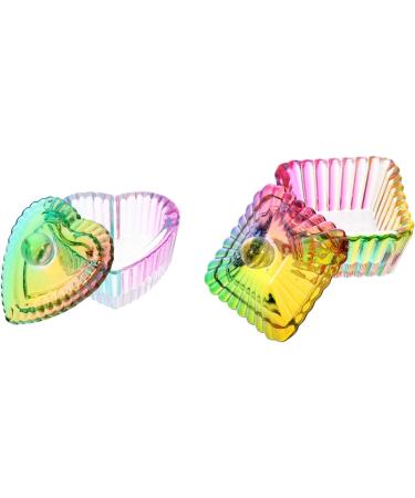 Lurrose Manicure Mixing Glass - 2 Piece Nail Art Dappen Bowl Set | Acrylic Nail Tools | Transparent Colorful Nail Polish Holder | 4.2x4.2x3.5 cm - Buy Online on GoSupps.com