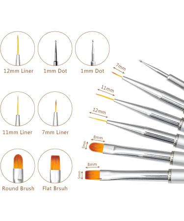 6PCS Nail Art Brushes Set with Dotting Tool for Gel Nail | Nail Painting Pen Kit for Home and Salon Design - Buy Online on GoSupps.com
