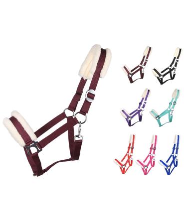 Netproshop Solid Horse Halver Padded and adjustable size.Mini Shetty to Full U Cold Blood Groesse: Mini Shetty Color: Bordeaux Bordeaux Mini Shetty