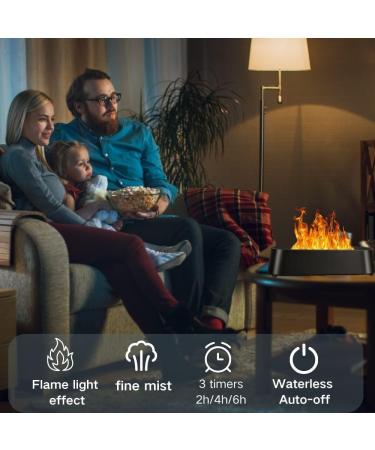 300ML Flame Diffuser Quiet 5-in-1 Premium Humidifier Upgraded 7 Flame Colors Aromatherapy Essential Oil Diffuser with Remote Control for Bedroom Office Home Yoga (Black) - Buy Online on GoSupps.com