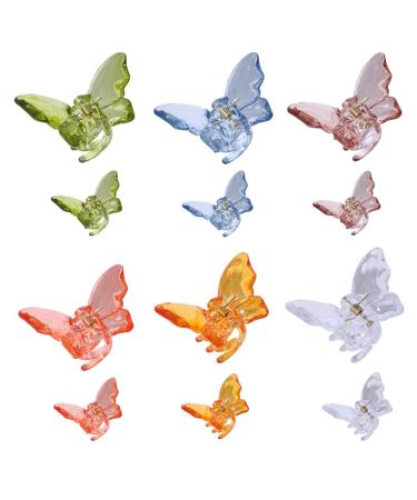 Large Butterfly Hair Claw Clip Mini Hair Clips 12 Pieces Beautiful Butterfly Hair Clips Banana Jaw Clips Hair Clips Hair Accessories for Girls and Women for Thin Thick Curly Hair Non-slip Clip