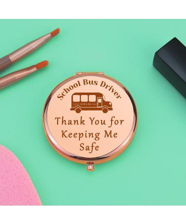 School Bus Driver Appreciation Compact Makeup Mirror - Thank You Gift for Women | Back to School, Retirement, Birthday, Thanksgiving - Buy Online on GoSupps.com