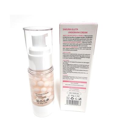 Sakura Gluta Underarm Cream - Japanese Cherry Blossom & Niacinamide for Dark Spots Nourishing & Hydrating 30g - Buy Online on GoSupps.com
