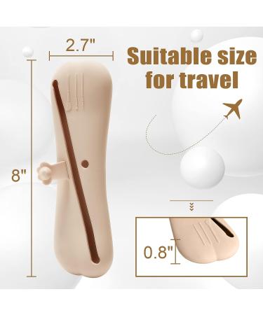 Khaki Silicone Travel Makeup Brush Holder - Waterproof & Compact Organizer - Buy Online on GoSupps.com