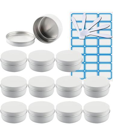 Zeoabsy 10ml White Aluminum Empty Jars 10 Pack Round Cream Tins with Screw Lid 5 Spatulas & Labels for Cosmetics Candles & Ointments - Buy Online on GoSupps.com