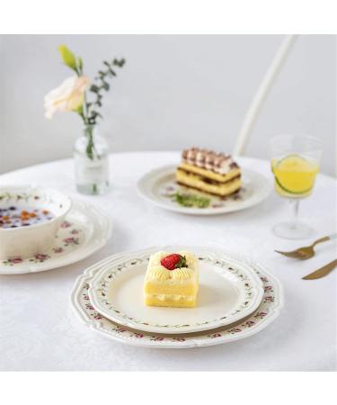 Serving Plates Ceramic Vintage Rose Dinner Plate Kitchen Tableware Salad Plate Steak Plate Fruit Deep Dish Dinner Plate Large Dinner Plate for Kitchen Hotel Restaurant for Appetizer Dinner and Desse - Buy Online on GoSupps.com