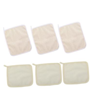 Healeved 6pcs Dual-Sided Scrub Towel Loofah Towel Bath Sponges for Shower Soft Bath Towels Bath Loofah Face Scrubbers Bath Cloth Bath Flower Clothing Bath Wipe Body Beige Bath Sponge