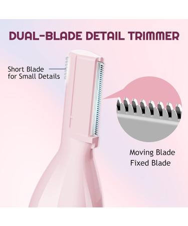 Rechargeable Electric Eyebrow Trimmer for Women - Painless Facial Hair Shaver & Detail Razor in Pink | Perfect for Face Neck and Lips - Buy Online on GoSupps.com