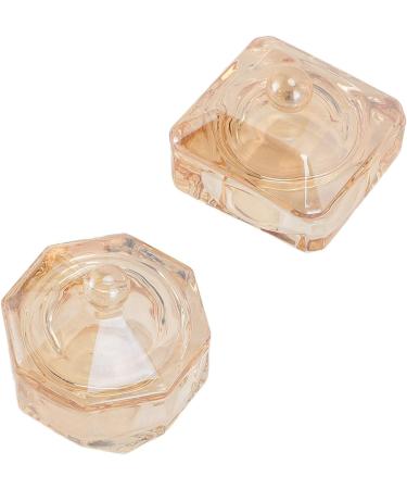 Dappen Nail Dish Champagne Color 2 Piece Dappen Powder Dish with Lid for Holding Acrylic Powder - Buy Online on GoSupps.com