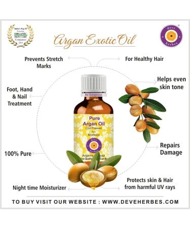 Pure Argan Oil (Moroccan) - Natural Cold-Pressed Therapeutic Quality 50ml with Glass Dripper | Dve Herbes - Buy Online on GoSupps.com