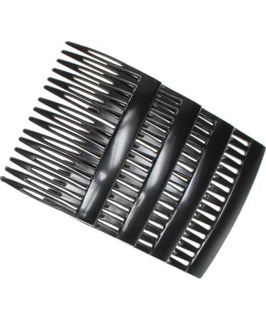 4 Pack of 7cm Plain French Side Hair Combs Slides Grips Clips Hair Accessories for Women Girls by Glitz4Girlz (Black) - Buy Online on GoSupps.com