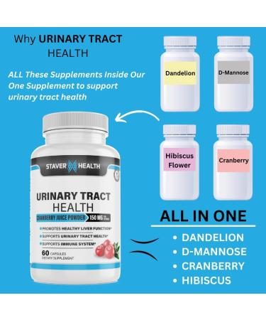 Urinary Tract Health Cranberry Pills for Women D Mannose 1000mg Capsules - Dandelion Herb Supplement - Helps Women Health 60 CT - Buy Online on GoSupps.com