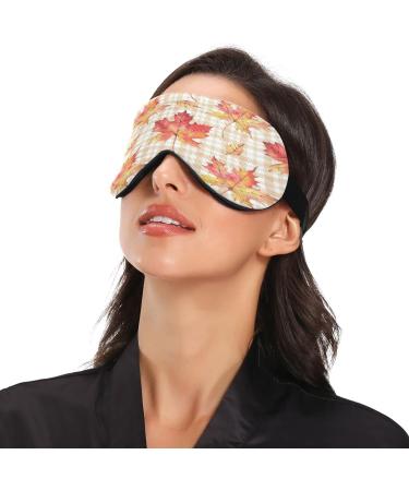 Maple Leaves Plaid Sleep Mask for Women Men | Soft & Comfortable Eye Mask | Light Blocking Blindfold | Adjustable Night Eye Cover for Travel Sleeping - Buy Online on GoSupps.com