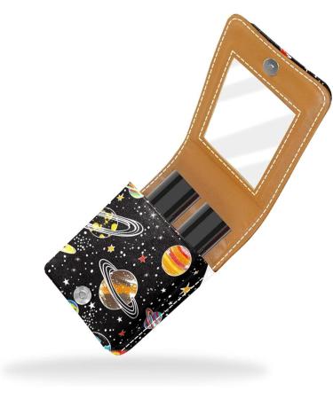 Buy Cartoon Space Rocket Leather Lipstick Case - Mini Organizer with Mirror for Lip Gloss & Lipstick - Perfect Travel Accessory - Buy Online on GoSupps.com