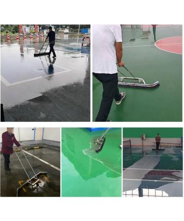 Sport Tennis Court Squeegee Stainless Steel Squeegee Sweeper Water Broom Commercial Floor Water Remover Rain Shuttle with EVA Foam Blade and Wheels Silver - Buy Online on GoSupps.com