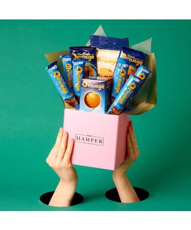 Chocolate Orange Bouquet Baby Basket Pink