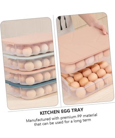 Uonlytech 3pcs Egg Storage Box Cup Holder Storage Bins with Lid Egg Dish Boiled Egg Box Household Pp re-usable - Buy Online on GoSupps.com