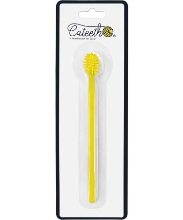 Cat Toothbrush | 360-Degree Head for Deep Cleaning | Safe Food Grade Silicone | Brush Away Bad Breath | Yellow | 1 Pack - Buy Online on GoSupps.com