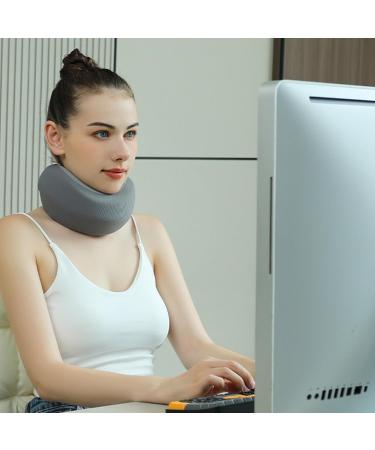 Soft Cervical Collar Neck Support Brace Elastic Supports | Soft Foam Wraps Keep Vertebrae Stable Soft Neck Support Relieves Pressure in Spine Neck Support Brace for Travel Gray - Buy Online on GoSupps.com