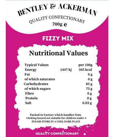 Fizzy Mix - (700g) Original Fizzy Assorted Sweets in a Jar by Bentley & Ackerman Sweet Shop- Vegetarian - Buy Online on GoSupps.com