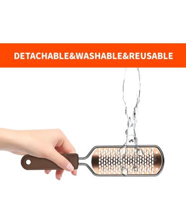 Foot File Professional Pedicure Stainless Steel Detachable Foot Scrubber Callus Remover for feet Foot Scraper Corns Callous Hard Skin Removers Pedicure Rasp for Wet and Dry Feet(Golden) - Buy Online on GoSupps.com