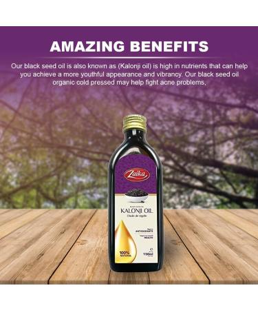 Zaika Black Seed Oil 150ml (0.33lb) Organic Kalonji Oil - Cold Pressed Black Cumin Seed Oil - Buy Online on GoSupps.com