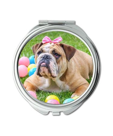 YENDOSTEEN Mirror Compact Mirror Bulldog Cute Easter Animal Dog Pet Sweet Pocket Mirror portable mirror