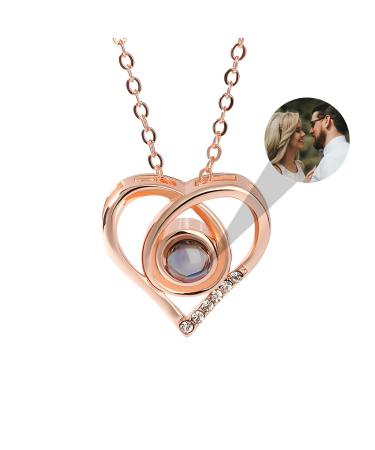 Drawelry Personalized Photo Projection Half Cam Heart Pet Pad Pote Poter Castle With Picture Inner Women's Half Cam Remembrance Gifts For Women Girls Heart-1-Rg
