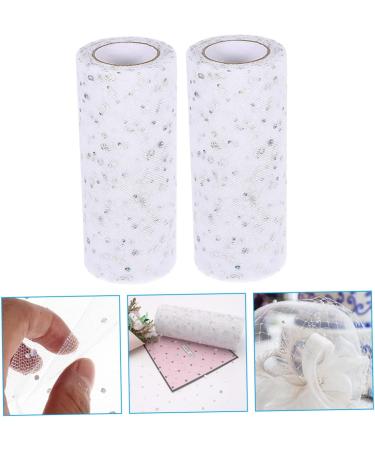 KALLORY 4 Rolls Mesh Roll Decor Gauze Tutu Fabric Tulle Spool Diy Clothes Supply Rhinestones Cloth Cap - Buy Online on GoSupps.com