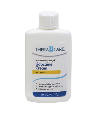 Thera Care Maximum Strength Lidocaine Cream | Numbs Away Pain | Long-Lasting Relief | Non-Greasy | 2.7 Oz