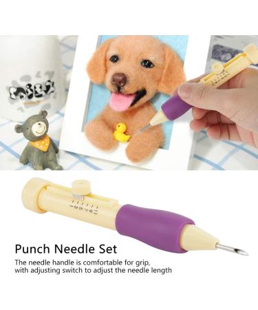 Punch Needle Embroidery Set - 3 Sizes Needle Pen Kit for DIY Craft - Threaders Sewing Knitting - Mother's Day Gift (Yellow + Purple) - Buy Online on GoSupps.com