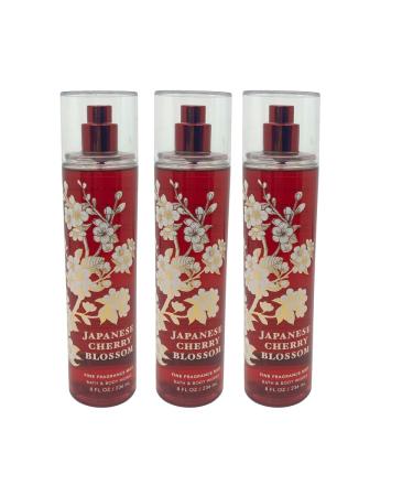 Bath & Body Works JAPANESE CHERRY BLOSSOM Fine Fragrance Mist Gift Set with a Red Bow for Holiday & Gifts - Pack of 3 - Buy Online on GoSupps.com