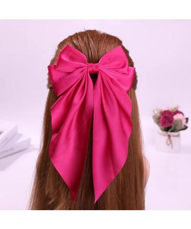 3-PieceBow HairClips Elegant Bow Hair Clips Stylish And Simple Satin Spring Hair Clips Retro Hair Clips Girls Hair Accessories (Purple+Rose+Sky Blue) - Buy Online on GoSupps.com