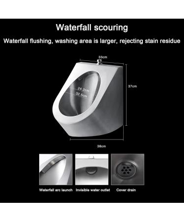 304 Stainless Steel urinals Induction Wall-Mounted Drainage Public Toilet urinals Spill Proof by Portable Men's urinals Bathroom Automatic Flushing Urinal for Hotel Toil - Buy Online on GoSupps.com