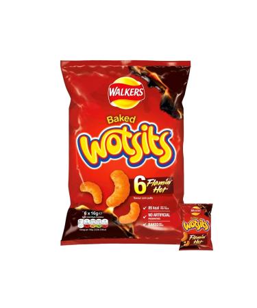 Chips Crisps Bags Collections - Deliciously light & Crispy Chips Bags (Flamin Hot Snacks(6 x 16g) 2 Packs)