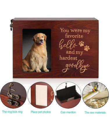Personalized Wooden Pet Memorial Urn with Photo Frame | Large Capacity 90 Cubic Inches | Loss Pet Remembrance Gift - Buy Online on GoSupps.com