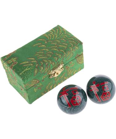 Lachinuse Qi Gong Balls - Enamel Chinese Anti-Stress Balls for Happiness | 40mm Health Balls in Gift Box | Zen Relaxation | Feng Shui Decor in Green - Buy Online on GoSupps.com