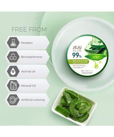 Shop The Face Shop Jeju Aloe Soothing Gel - 99% Aloe Vera Multi-Use Moisturizer for Face & Body Organic Certified 10.1 Fl Oz - International Shipping - Buy Online on GoSupps.com