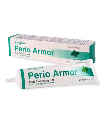 Perio Armor 1.7% HP Oral Cleansing Gel for Healthy Gums and A White Smile - Boost Whitening & Freshness with This Non-Invasive Treatment 3 oz Mint